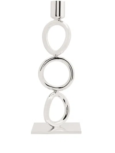 Christofle Vertigo Three-ring Candle Holder In Silver