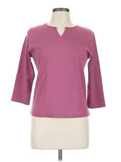 Pre-owned Christopher & Banks 3/4 Sleeve T-shirt In Purple