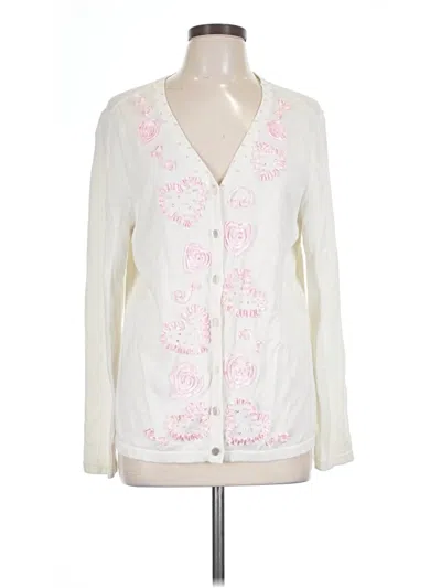 Pre-owned Christopher & Banks Cardigan Sweater In White