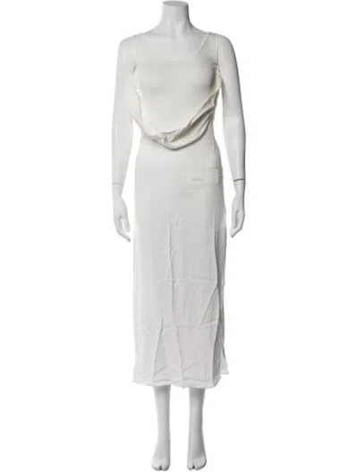 Pre-owned Christopher Esber Cowl Neck Midi Length Dress In White