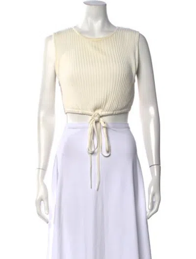 Pre-owned Christopher Esber Crew Neck Sweater In White