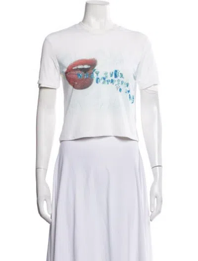 Pre-owned Christopher Esber Graphic Print Crew Neck T-shirt W/ Tags In White