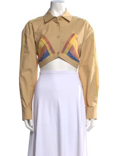 Pre-owned Christopher Esber Long Sleeve Button-up Top W/ Tags In Neutrals