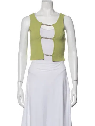 Pre-owned Christopher Esber Scoop Neck Sleeveless Crop Top In Black