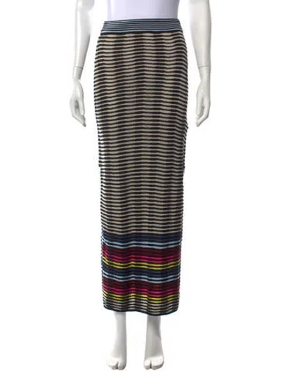 Pre-owned Christopher John Rogers Striped Long Skirt W/ Tags In Black