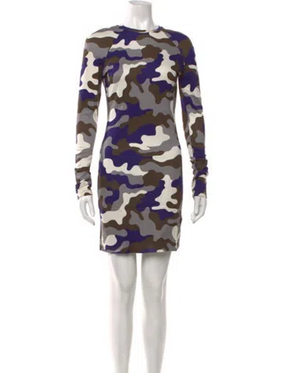 Pre-owned Christopher Kane Camouflage Print Mini Dress In Grey