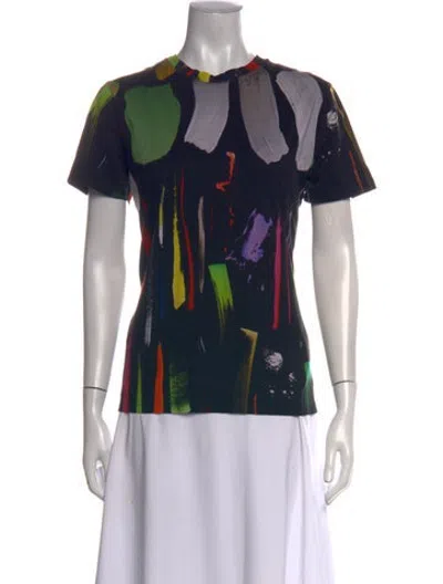 Pre-owned Christopher Kane Graphic Print Crew Neck T-shirt In Black