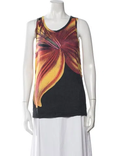 Pre-owned Christopher Kane Graphic Print Scoop Neck Top In Multicolor