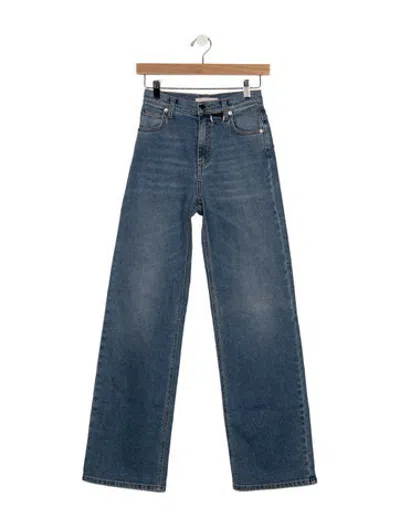 Pre-owned Christopher Kane High-rise Wide Leg Jeans In Blue