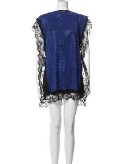 Pre-owned Christopher Kane Printed Mini Dress In Blue