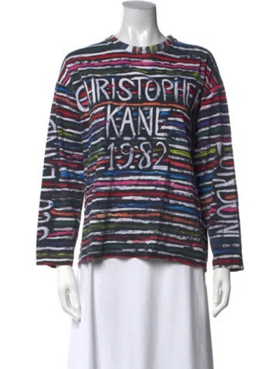 Pre-owned Christopher Kane Striped Crew Neck T-shirt In Black