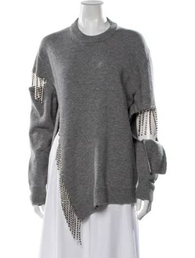 Pre-owned Christopher Kane Virgin Wool Crew Neck Sweater In Grey