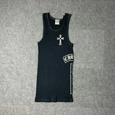 Pre-owned Chrome Hearts - Cross Fuck You Ribbed Tanktop In Black