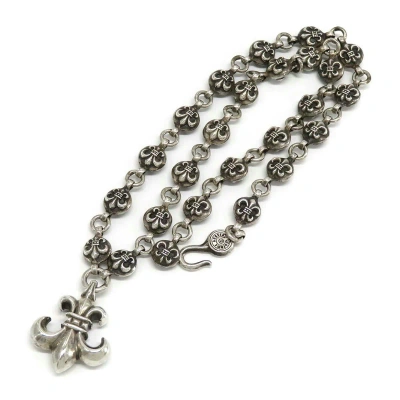 Pre-owned Chrome Hearts Bs Flare Charm Ball Necklace - 21 Inch In Silver