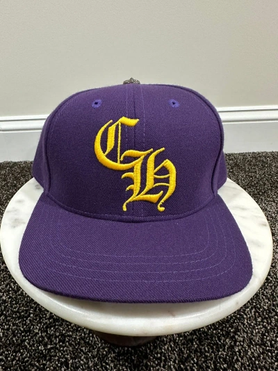 Pre-owned Chrome Hearts Ch Logo Lakers Yellow / Purple Fitted Hat