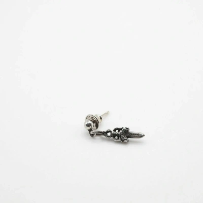 Pre-owned Chrome Hearts Dagger Drop Earring In Silver