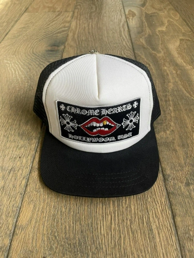 Pre-owned Chrome Hearts Matty Boy Chomper Trucker Hat In Black/white