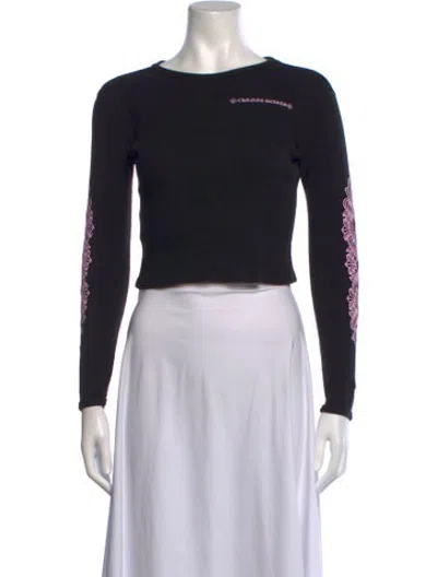 Pre-owned Chrome Hearts Thermal Cross Graphic Print Sweater In Black