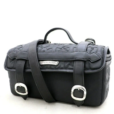 Pre-owned Chrome Hearts Two Way Leather Camera Case In Black