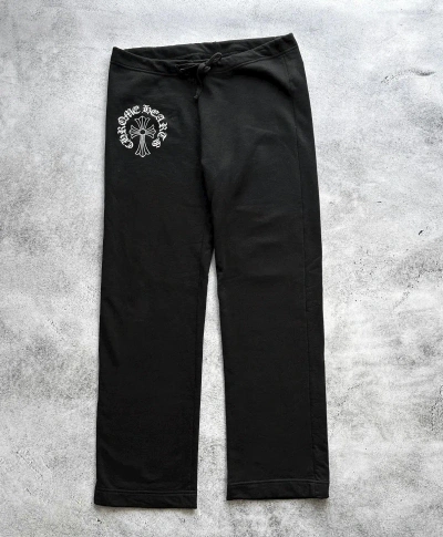 Pre-owned Chrome Hearts X Vintage 90's T Bar Logo Sweatpants In Black