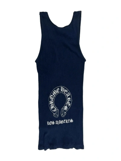Pre-owned Chrome Hearts X Vintage Chrome Hearts Los Angeles Cross Horseshoe Logo Tank Top In Navy