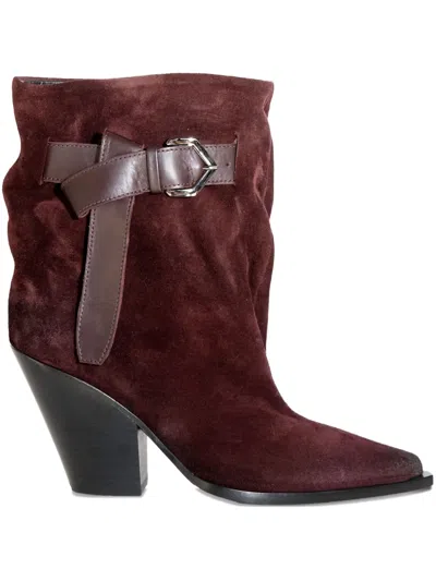 Chuckies Buckle Strap Boots In Brown