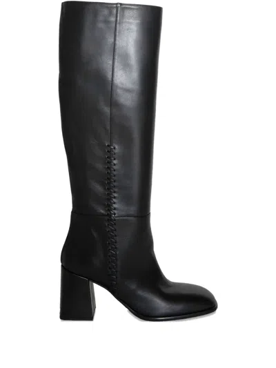 Chuckies Stitched Block-heel Boot In Black