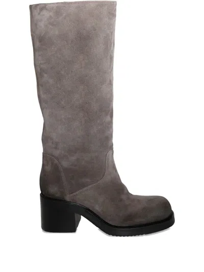 Chuckies Suede Block Heel Boot In Multi