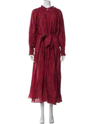 Pre-owned Chufy Floral Print Long Dress In Pink