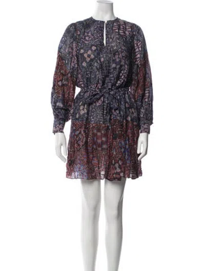 Pre-owned Chufy Printed Mini Dress In Blue
