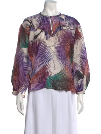 Pre-owned Chufy Printed V-neck Blouse In Multicolor