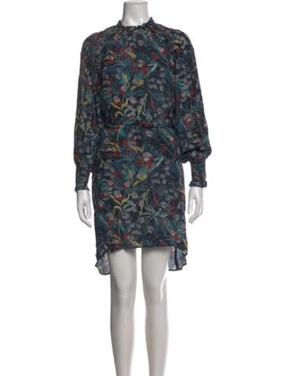 Pre-owned Chufy Silk Mini Dress In Blue