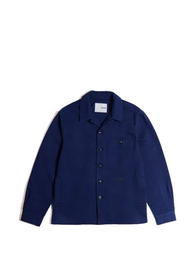 Ciaran X Parallelle Logo-embroidered Cotton-twill Overshirt In Blue