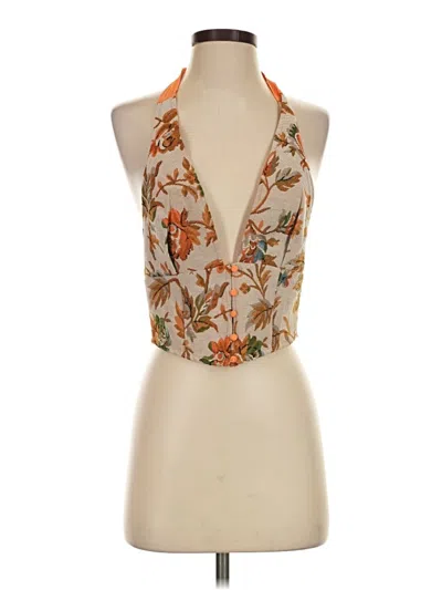 Pre-owned Cider Halter Top Orange Halter Neckline Tops