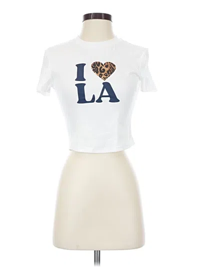 Pre-owned Cider Short Sleeve Top White Sweetheart Neckline Tops