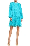 Ciebon Wylla Humbird Lace & Organza Drop Waist Dress In Succulent Blue