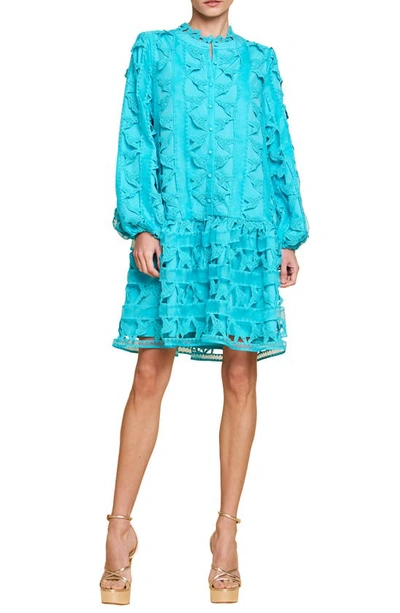 ciebon blue dress Striped Lace Trim Dress M / Light Blue