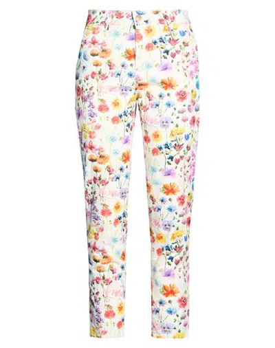 Cigala's Woman Pants White Size 31 Cotton, Elastane In Multi