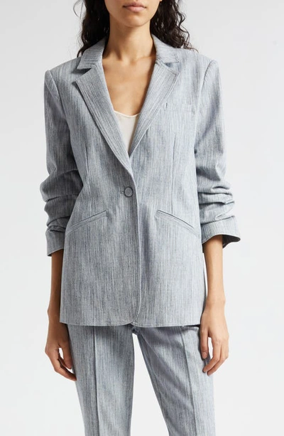 Cinq À Sept Khloe Stretch Cotton Blend Blazer In Indigo White