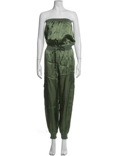 Pre-owned Cinq À Sept Strapless Jumpsuit In Green