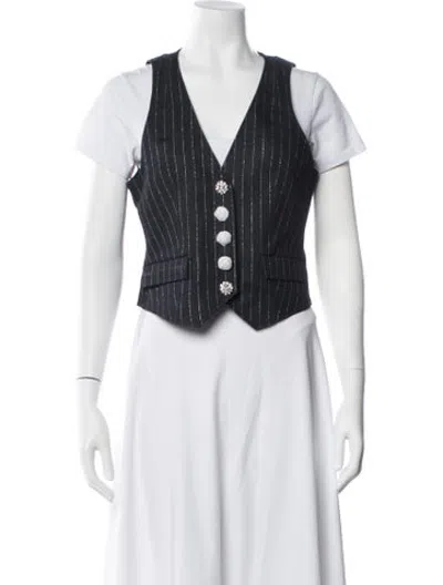 Pre-owned Cinq À Sept Striped Vest W/ Tags In Blue
