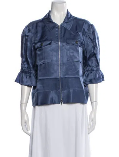 Pre-owned Cinq À Sept Utility Jacket In Blue