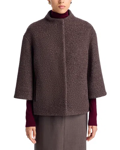 Cinzia Rocca Short Boucle Jacket In Brown
