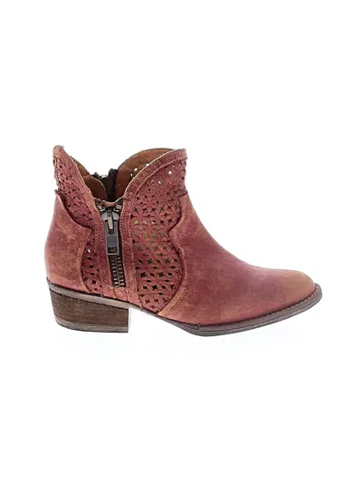 Pre-owned Circle G Ankle Boots In Burgundy