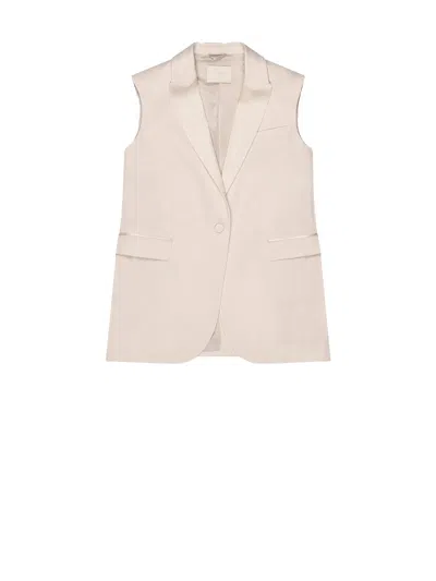 Circolo 1901 Jersey Vest In Linen