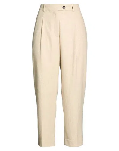 Circolo 1901 Woman Pants Beige Size 12 Wool, Polyamide, Cashmere, Elastane In White