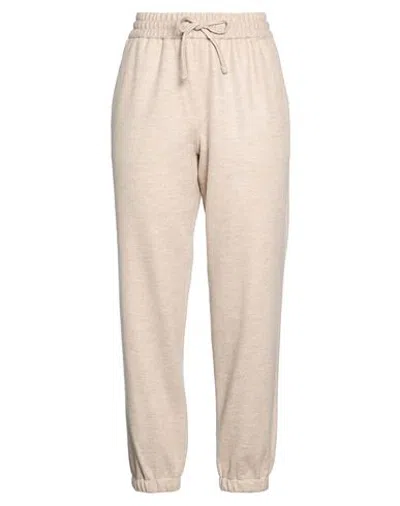 Circolo 1901 Woman Pants Beige Size L Virgin Wool In Neutral
