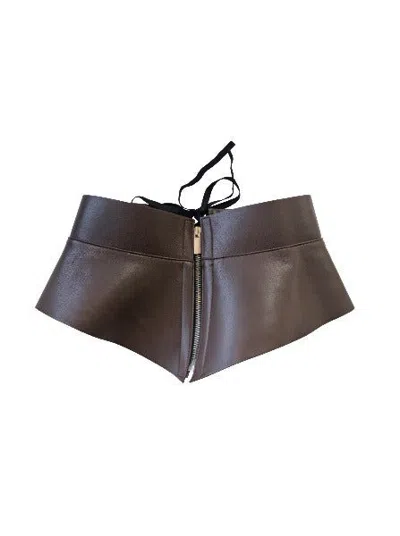 Circular Path Women's Brown Lace Up Corset Belt