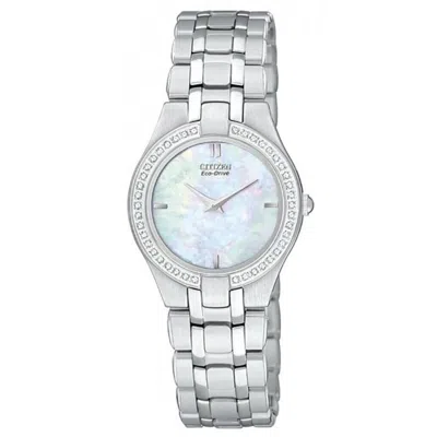 Citizen Crystal-set Eco-drive Watch In Metallic