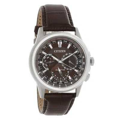 Pre-owned Citizen Eco-drive Mens Calendrier World Time Chronograph Watch Bu2020-29x
